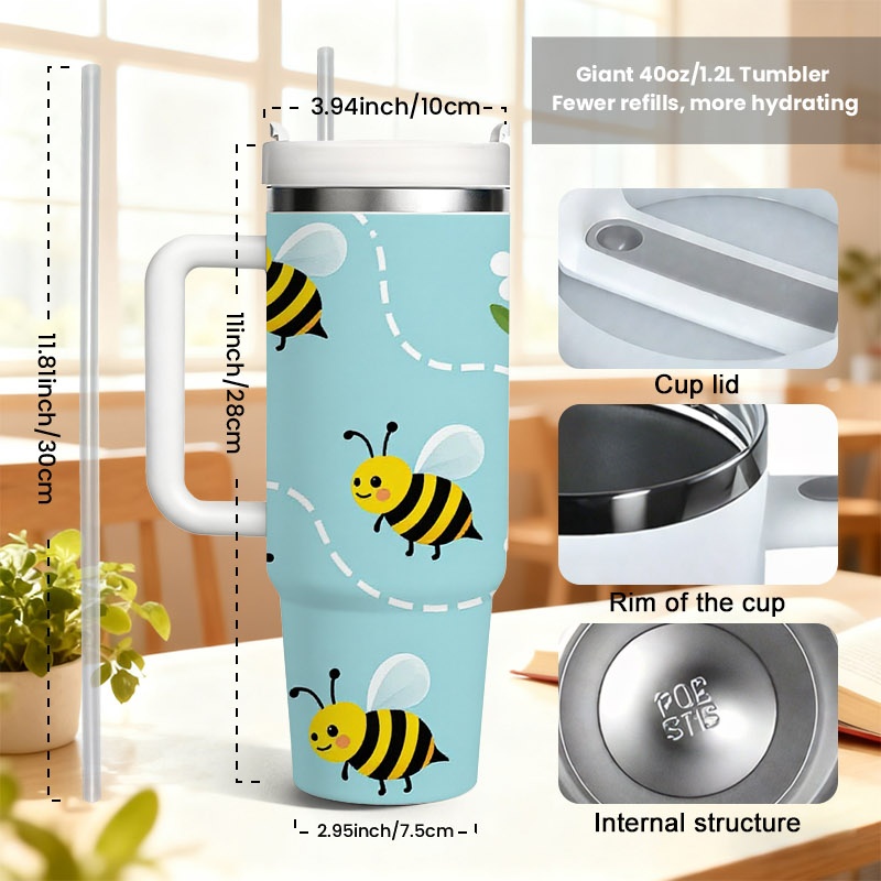 Playful Cartoon Bee And White  - đánh giá và giá Sublimation Mug White